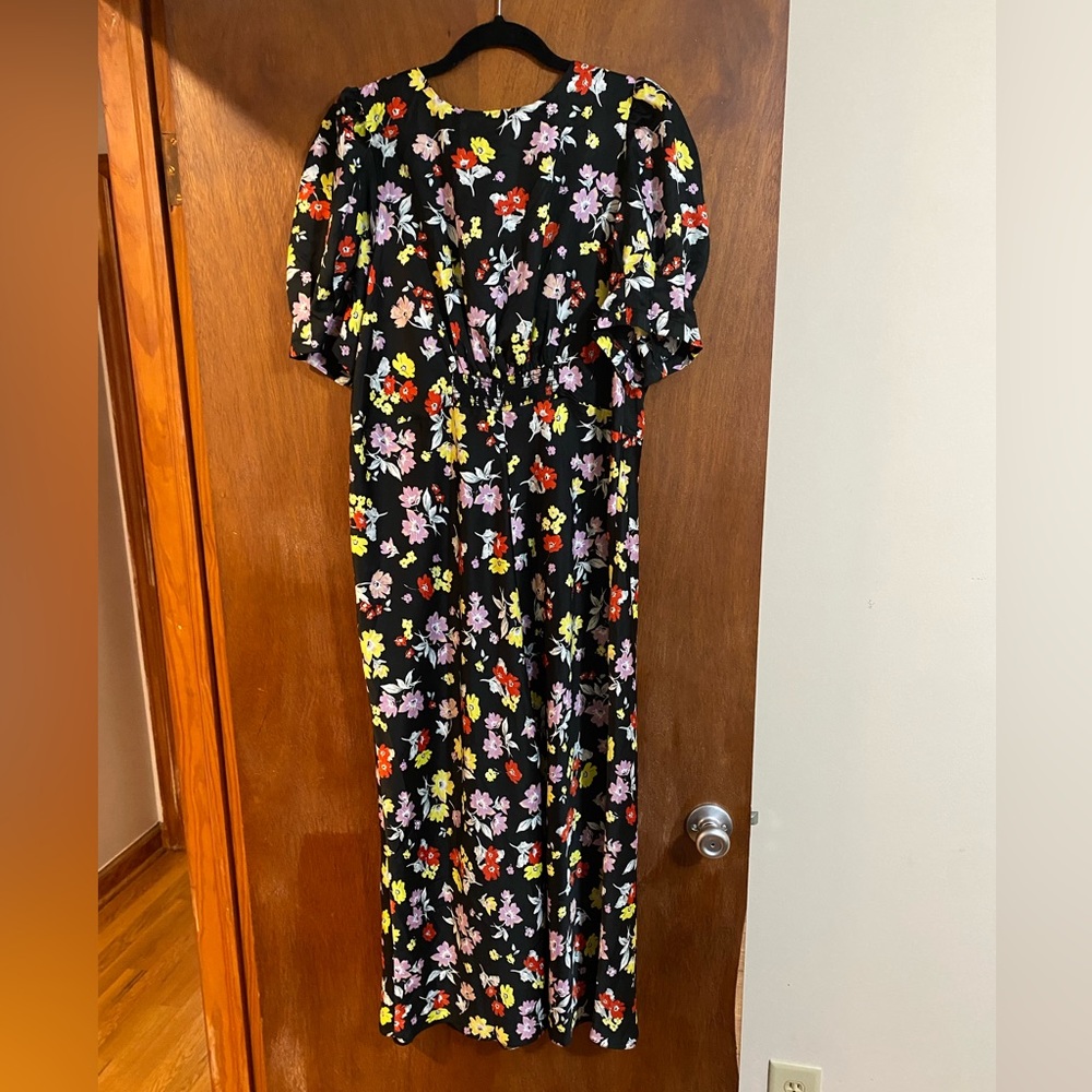 Never worn long flower short sleeve dress - Asos Curve open back 14w